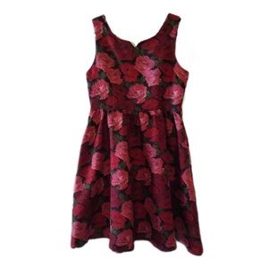 Lindy Bop “Nova” Red Raindrop Roses Swing Dress 16